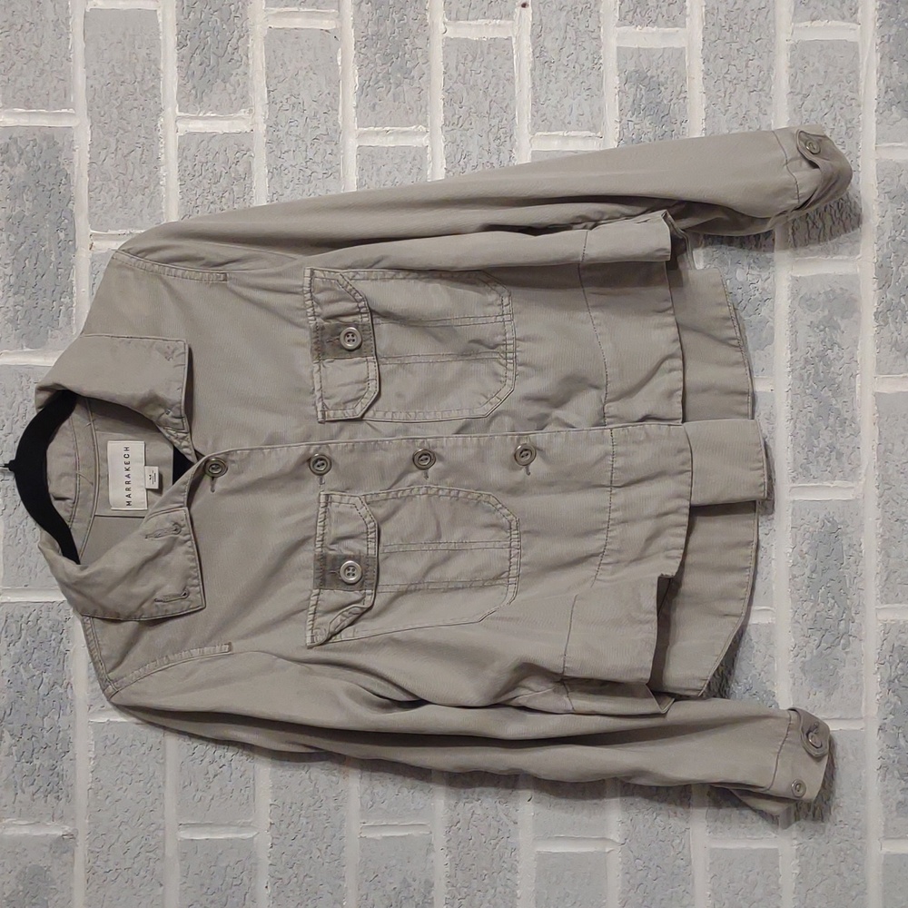 Marrakech Women's Grey Button Down Collared Light… - image 1